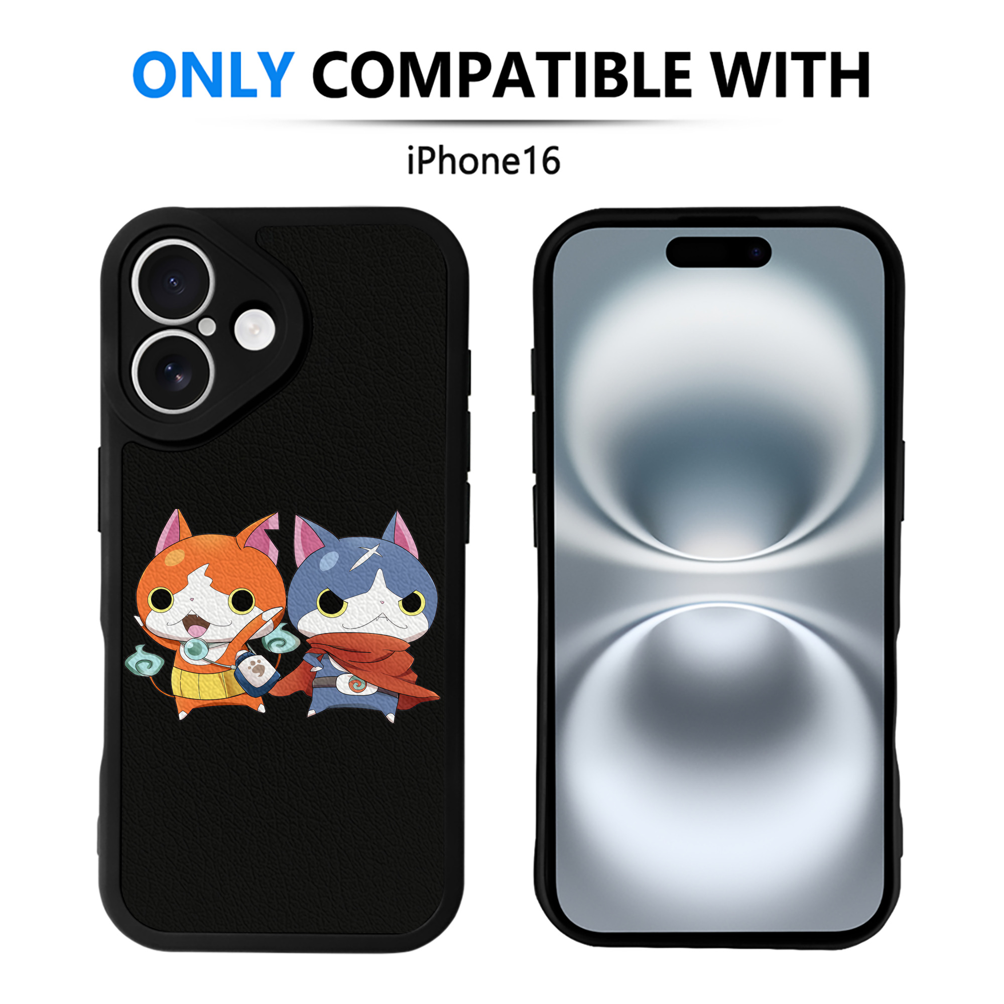 （画像用） 妖怪ウォッチ Yo-kai Watch 【iPhone 16シリーズ対応】シリコンスマホケース（レザー調） 材質：シリコン
